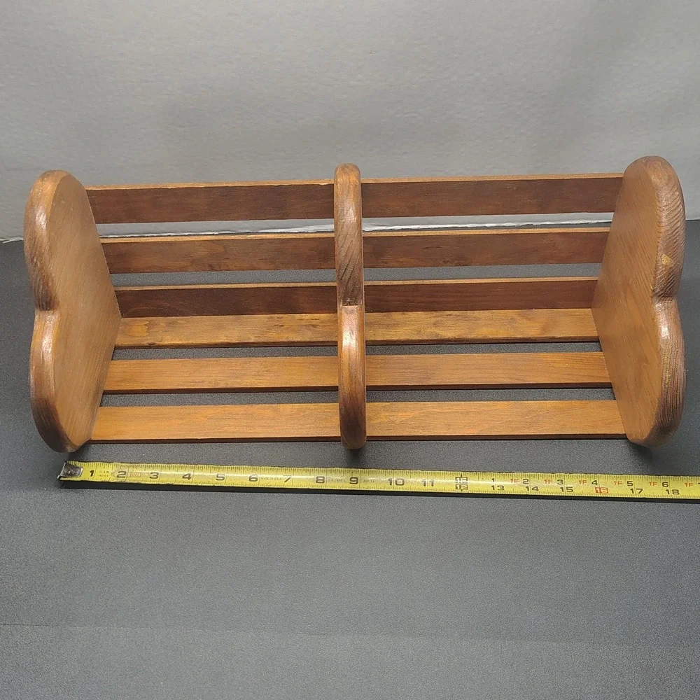 Vintage Wooden Heart 3 Tier Wall Shelf Country Rustic 18
